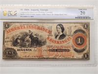 $1 Augusta Insurance & Banking 1861