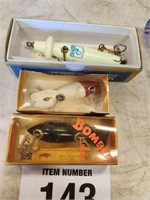 Bomber lures (2) & 1 Moonlight - w/ boxes