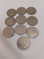 10 Eisenhower Dollars 1971-77