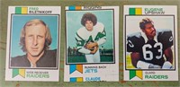 1973 TOPPS JOHN RIGGINS, GENE UPSHAW & FRED