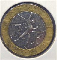 Bi-metal foreign coin