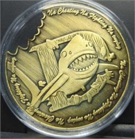 Shark bite challenge coin