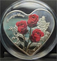 Heart and roses challenge coin