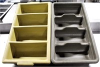 2 - Cambro 4 Bay Plastic Silverware Trays