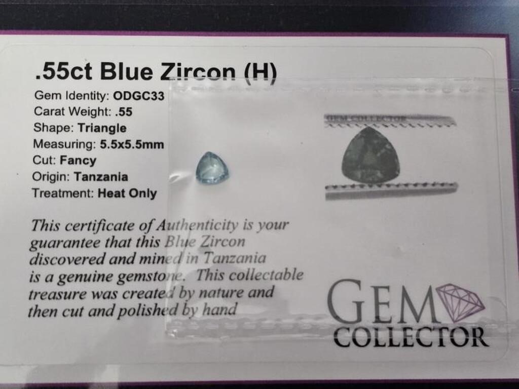.55ct Blue Zircon
