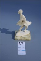 Figure Skater Alabaster Marble Base Figurine