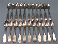 (2) Sets of Coin Silver Teaspoons