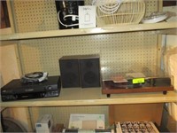 Record player, VHS recorder, speakers