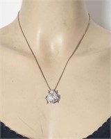 Marcasite Beatle on Sterling Silver Pendant Neckla