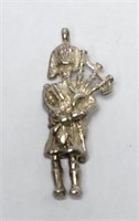 Bagpiper Silver Charm