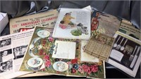 Large group of antique advertising and paper