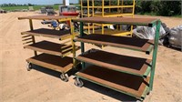 (2) Metal Shelving Carts on Casters