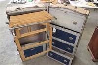 Antique Travel Trunk with Wooden Hangers