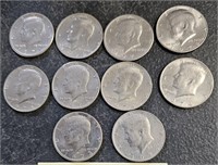 10 70s Kennedy Half Dollars