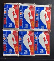 (6) Sealed 1989 Hoops Basketball Card Packs