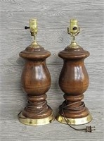 (2) Wooden Table Lamps