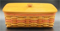 Longaberger Lidded Basket W Liner