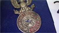 U.S. military 'sweetheart pin , zinc whistle,
