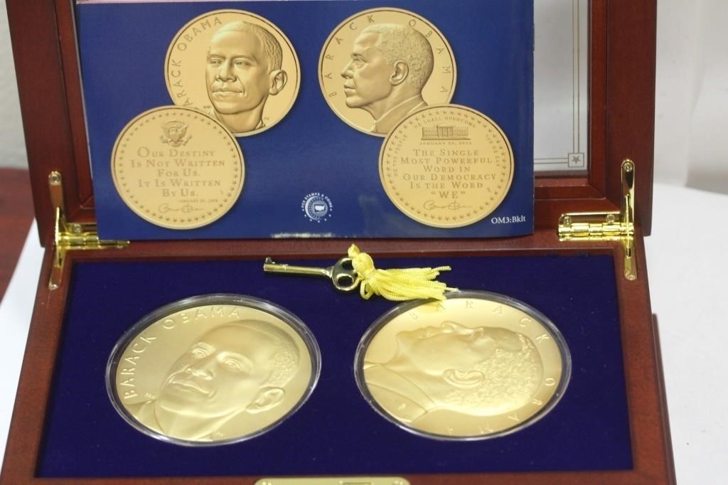 Barack Obama 24Kt Gold Plated Presidential Medals