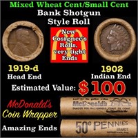 Lincoln Wheat Cent 1c Mixed Roll Orig Brandt McDon