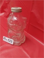 Vintage clear glass cat bank