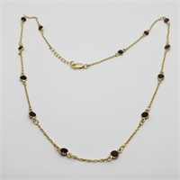 SILVER RUBY 20"  NECKLACE (~WEIGHT 4.26G)