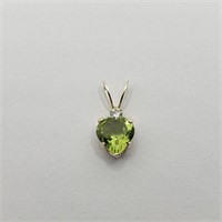 14K YELLOW GOLD PERIDOT(0.4CT) DIAMOND