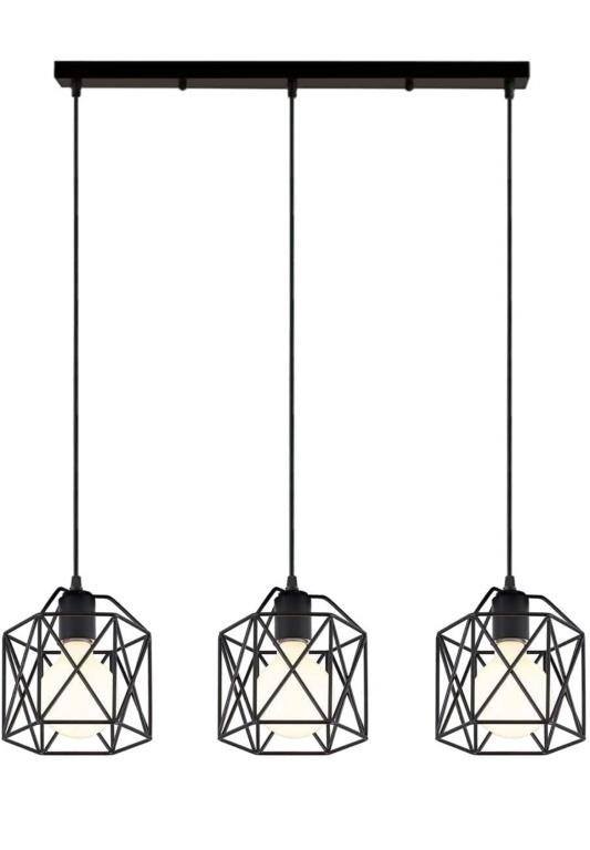 Black metal industrial hanging pendant light