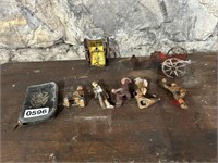 COLLECTION OF ANTIQUE CAST IRON ARMY MEN AND MISC
