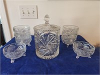 Crystal Candy Jar and 8 footed 4in diameter