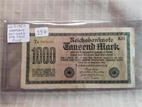 15-9-1922 Germany 1000 Mark 3rd Issue F
