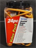 24 Piece Bungee Cord Kit Orange Black