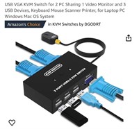USB VGA KVM Switch for 2 PC Sharing 1