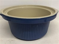 Blue crock casserole bowl