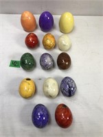 Various Italian Made Carved Stone Eggs