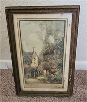 ANTIQUE EUROPEAN COLORED LITHO SIGNED 64