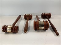 Four Different Wooden Gavels