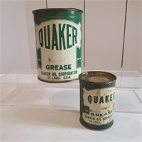 Vintage Quaker Grease Can Lot of 2