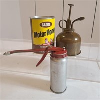 Castle Motor Honey and VTG Oil Can Lot