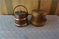 Set of 2  Small Wooded Barrels