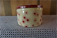 Vintage Red and White Canister