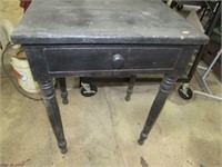 Late 1800's Black Painted Small Table Wash Stand