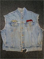 Vintage Levi's denim vest w/ 80s band patches XXL