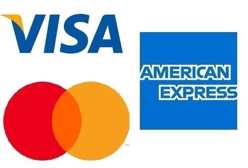 VISA, MC, AMEX,  E-Transfer, Cash