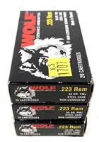 x3- Boxes of .223 REM 55-grain Wolf FMJ