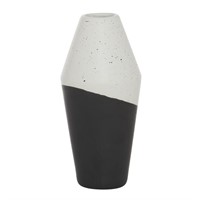 B4231  DecMode Color Block Black Ceramic Vase, 12
