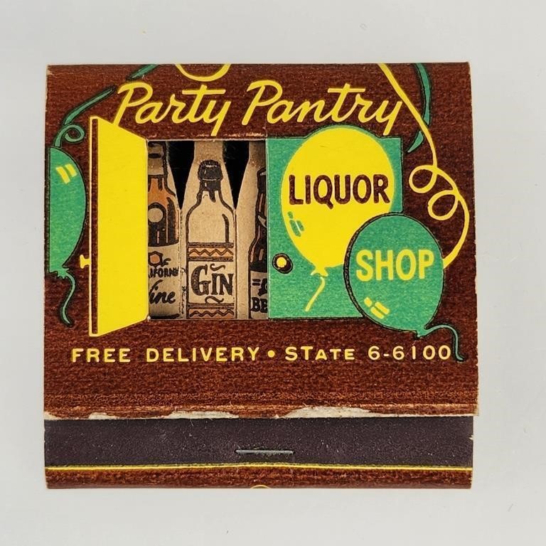 PARTY PANTRY LIQUOR SHOP FEATURE MATCHBOOK