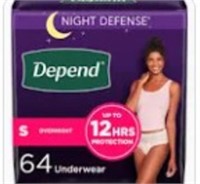 Depends Night Defence 64 Count Sz Small