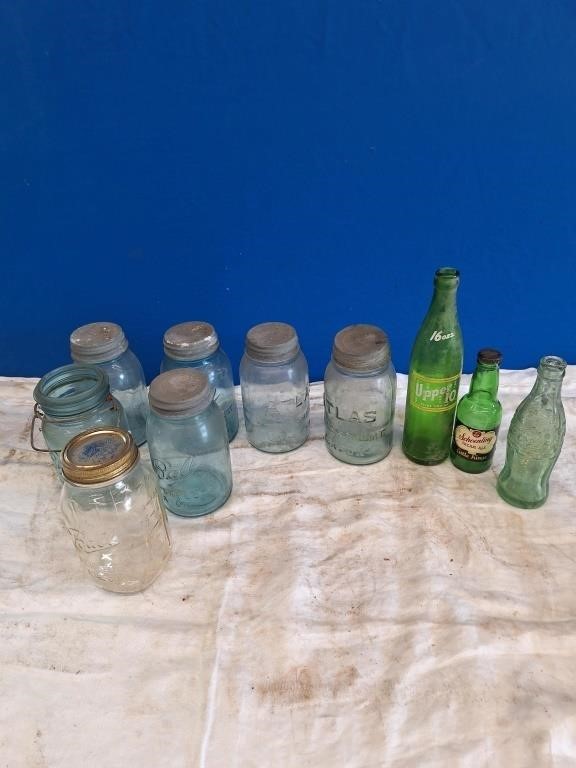 Canning Jars (Atlas & Ball) & Glass Bottles