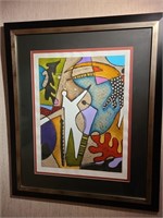 L. Kesler signed "zydeco swing" art. Basement ma